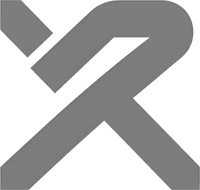 Минималистичный абстрактный логотип компании Юрий Рост в серых тонах на белом фоне